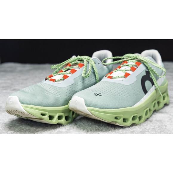 On Cloud Cloudmonster Green Glacier Gray Running Shoes Sneakers Womens Size 10 - Picture 14 of 15